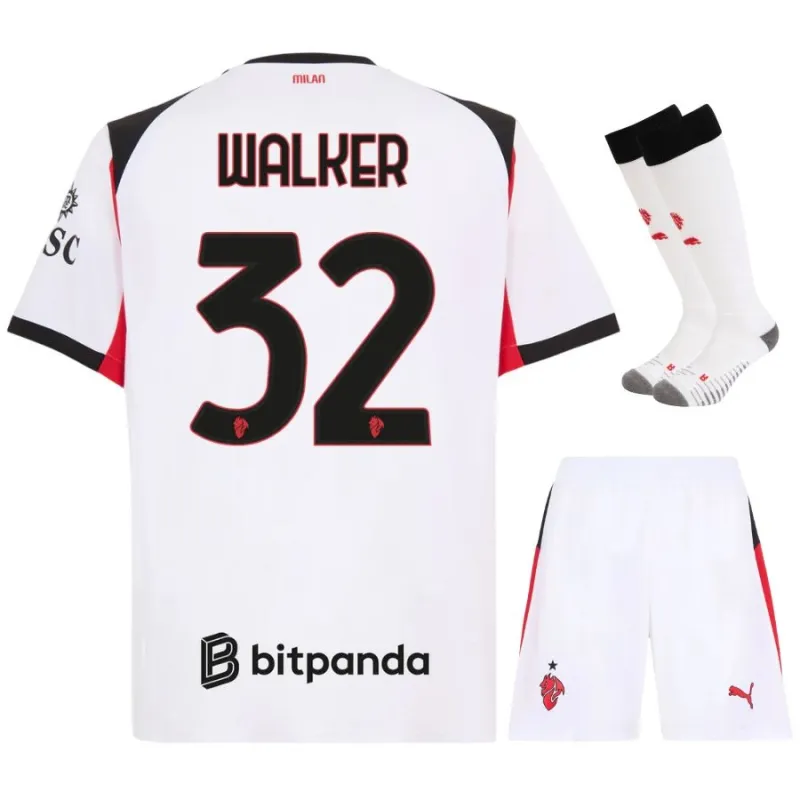 AC Milan Walker 2025/26 Kinder-Auswärtstrikot-Set - Weiß