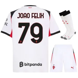 AC Milan João Félix 2025/26 Kinder-Auswärtstrikot-Set - Weiß