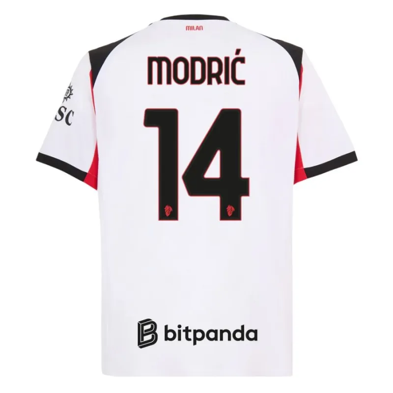 Ensemble de maillot enfant à l'extérieur de MODRIC de l'AC Milan 2025/26 - Blanc