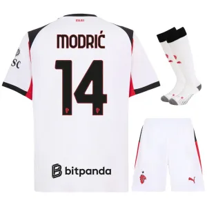 AC Milan MODRIC 2025/26 Kinder-Auswärtstrikot-Set - Weiß