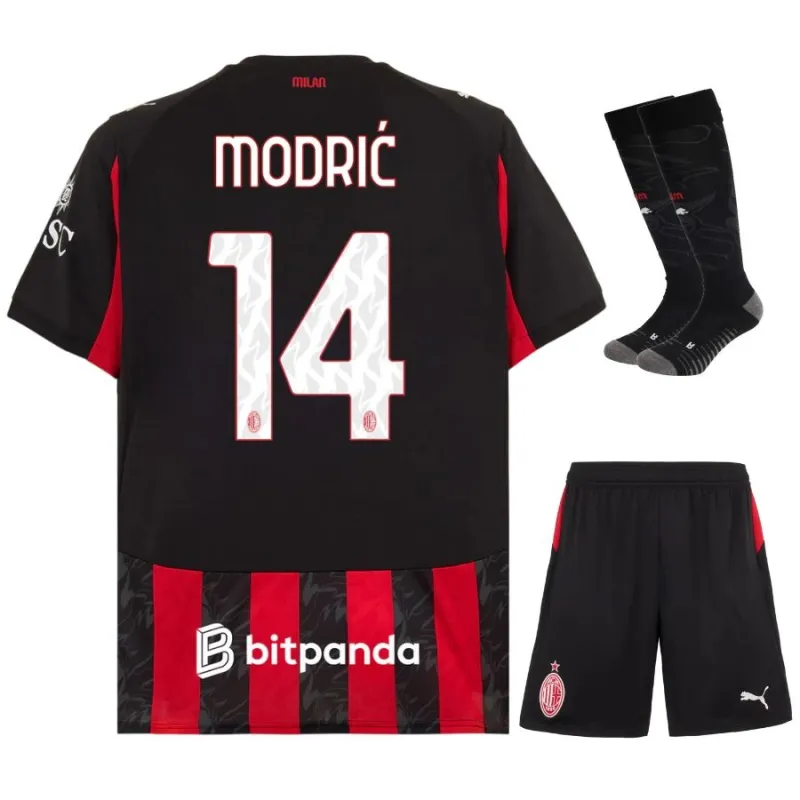 AC Milan MODRIC Kit infantile 2025/26 Maglia casa - Rosso