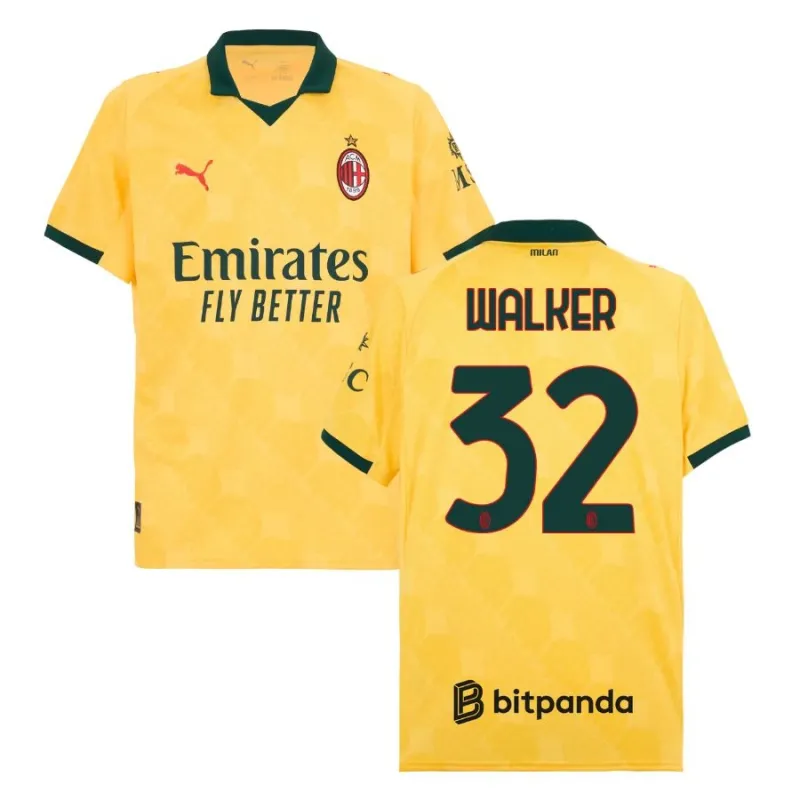 Maglia terza di WALKER dell’AC Milan 2025/26 - Giallo