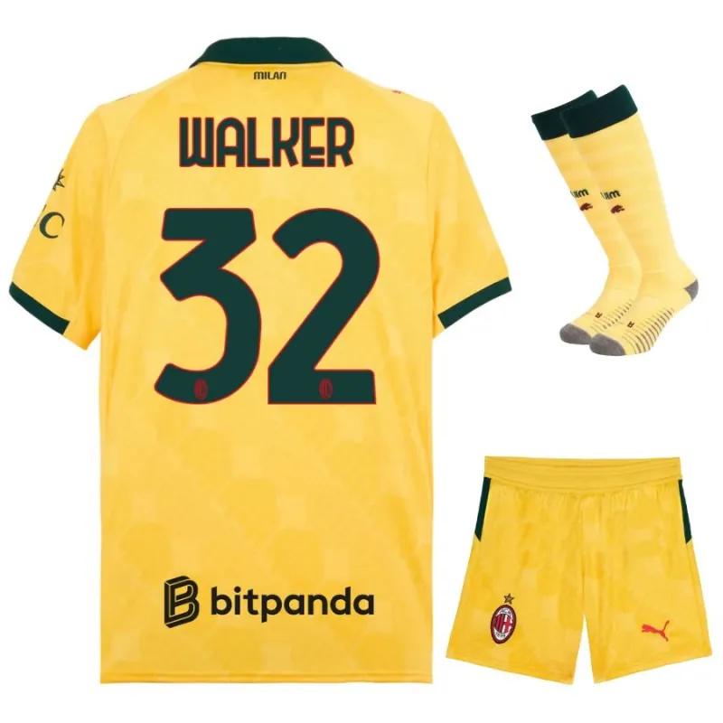 AC Milan WALKER 2025/26 Drittes Kinder-Trikot-Set - Gelb