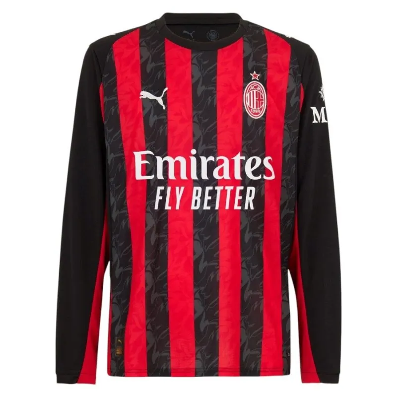 Maglia Home Manica Lunga dell'AC Milan 2025/26 - Rosso