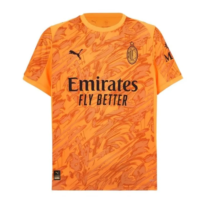 AC Milan 2025/26 Away Kids' Goalkeeper Jersey + Shorts - Orange