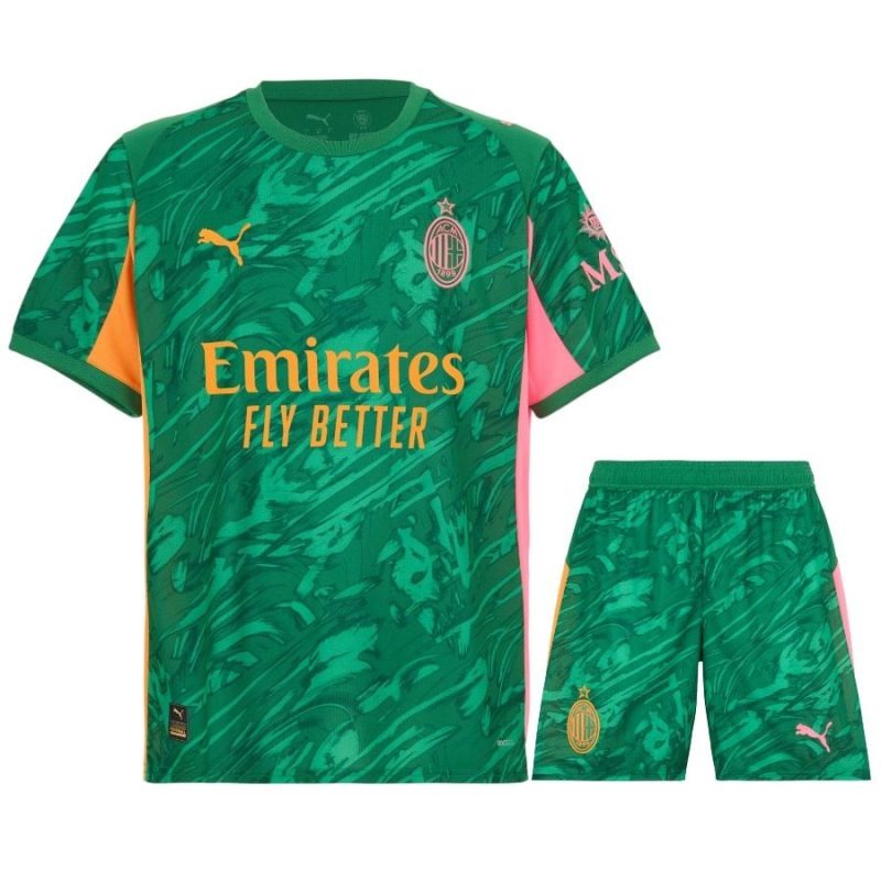 AC Mailand 2025/26 Drittes Kinder Torwarttrikot + Shorts - Grün