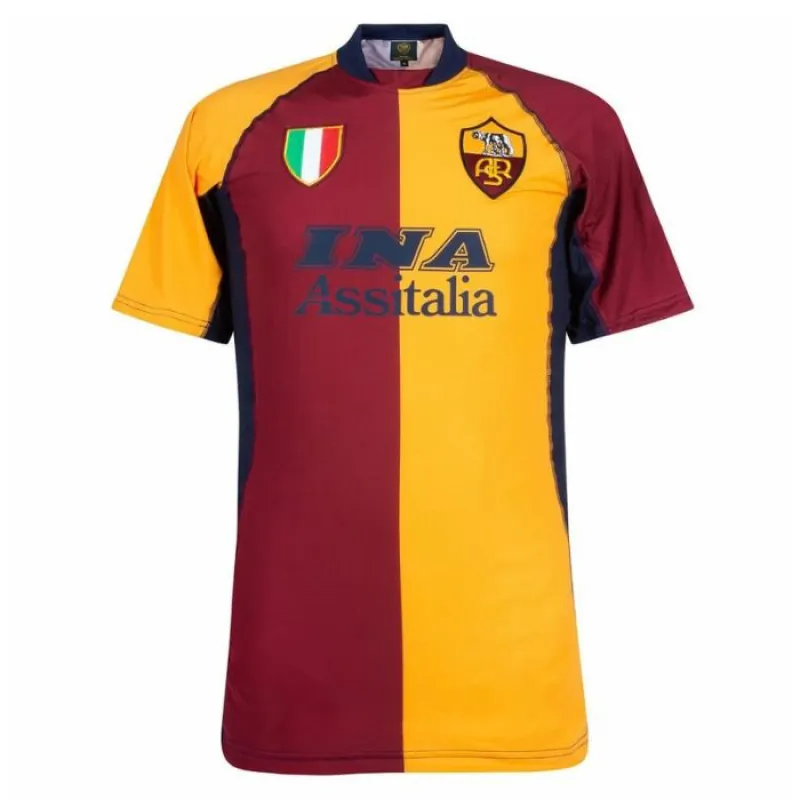 Maillot Domicile Rétro AS Roma TOTTI 2001/02 - Rouge/Orange