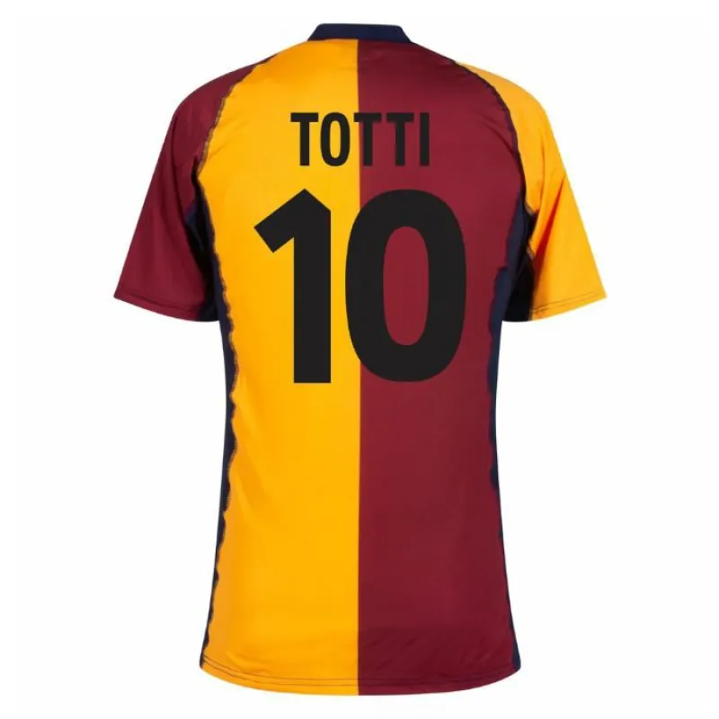 Maillot Domicile Rétro AS Roma TOTTI 2001/02 - Rouge/Orange