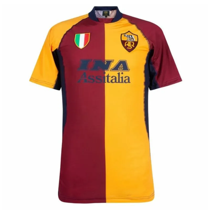Maillot Domicile Rétro AS Roma BATISTUTA 2001/02 - Rouge/Orange