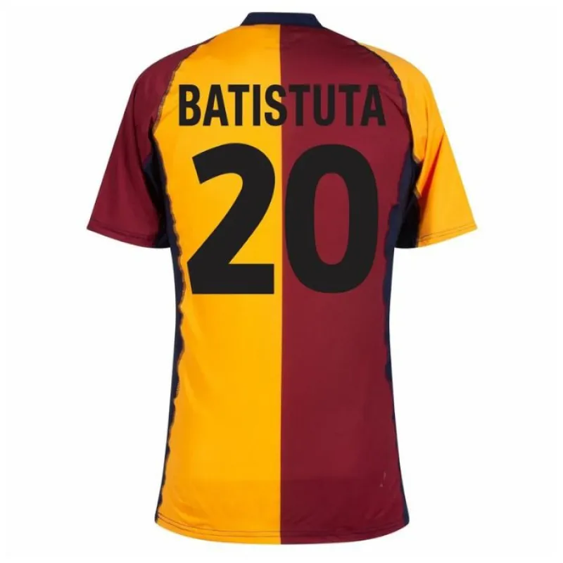 Maillot Domicile Rétro AS Roma BATISTUTA 2001/02 - Rouge/Orange