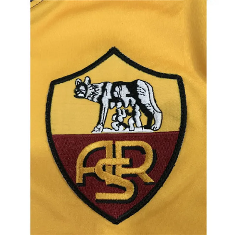 AS Roma 2001/02 Heim - Retro - Langarm - Trikot - Gelb