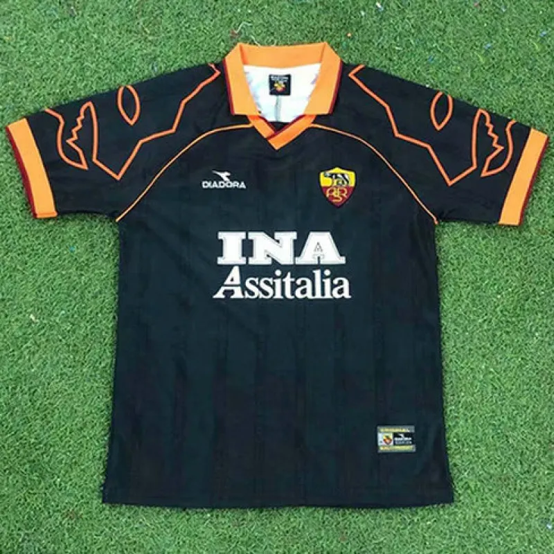 AS Roma 1999/00 Away Retro Jersey - Black