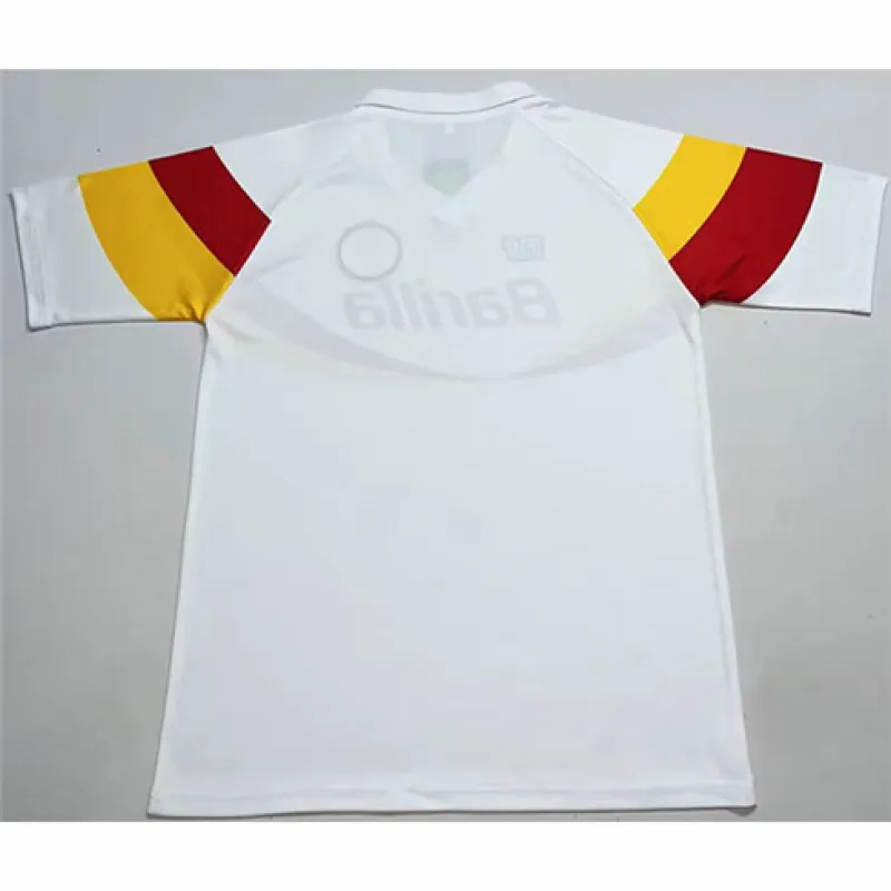Maillot rétro d'extérieur d'AS Roma 1990/91 - Blanc