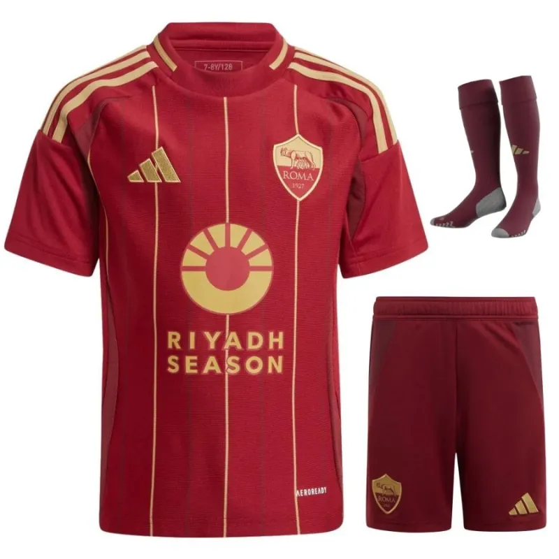 El conjunto de la camiseta para niños de local de AS Roma 2024/25 - Burdeos
