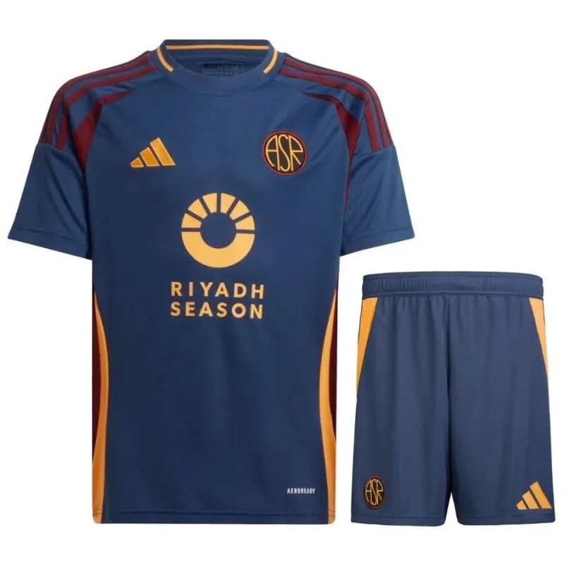 L'ensemble du maillot pour enfants troisième de l'AS Roma 2024/25 - Bleu