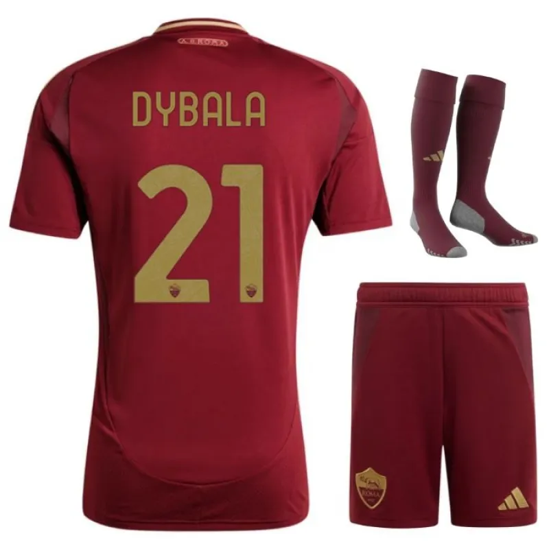 Dybala AS Rom 2024/25 Heim - Kinder - Trikotset - Weinrot