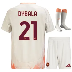 Dybala AS Roma 2024/25 Away Kids Jersey Set - White