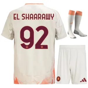 El Shaarawy AS Roma 2024/25 Away Kids Jersey Set - White