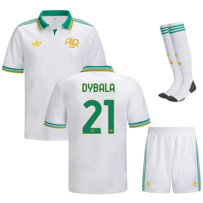 AS Roma DYBALA 2025/26 Drittes Kinder-Trikot-Set - Weiß