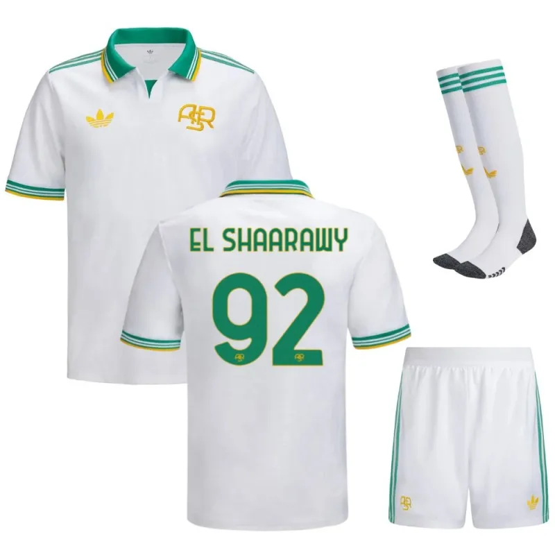 AS Roma EL SHAARAWY 2025/26 Third Kids' Jersey Set - White
