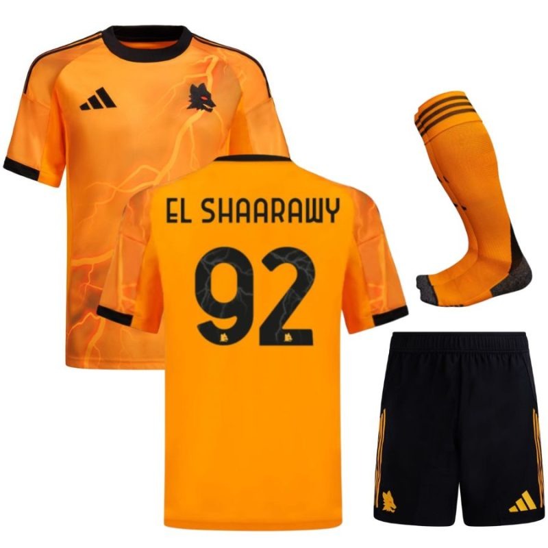 AS Roma EL SHAARAWY Kit Bambino Trasferta 2025/26 - Arancione