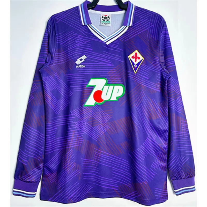 Camisa de casa retro de manga larga de Fiorentina - Púrpura