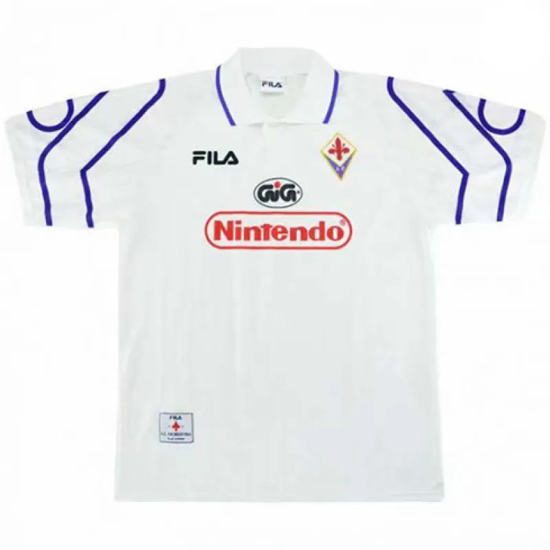 Maillot retro d'extérieur de Fiorentina 1997/98 - Blanc