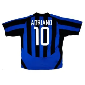Inter Milan ADRIANO 2003/04 Retro Home Jersey - Blue/Black