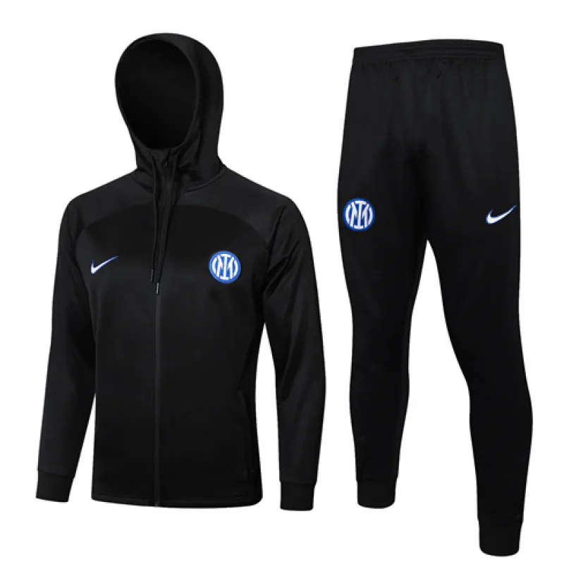 Inter Milan 2024/25 children's hooded sports jacket - black