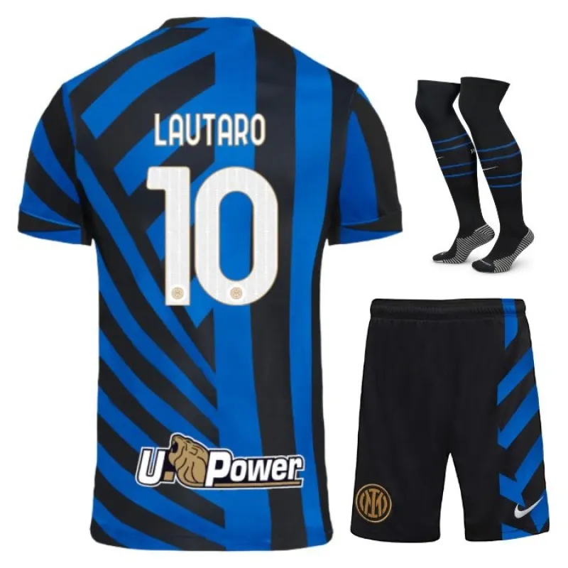 Il kit per bambini di casa 2024/25 dell'Inter Milan di Lautaro - Azzurro