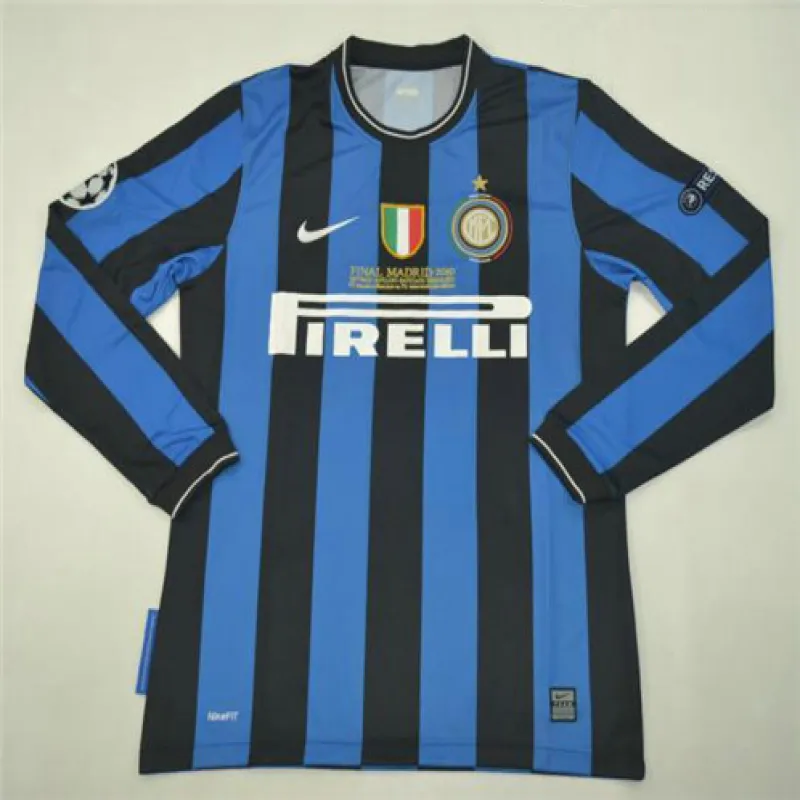 Inter Milan 2010 retro UEFA Champions League final long sleeve jersey - blue