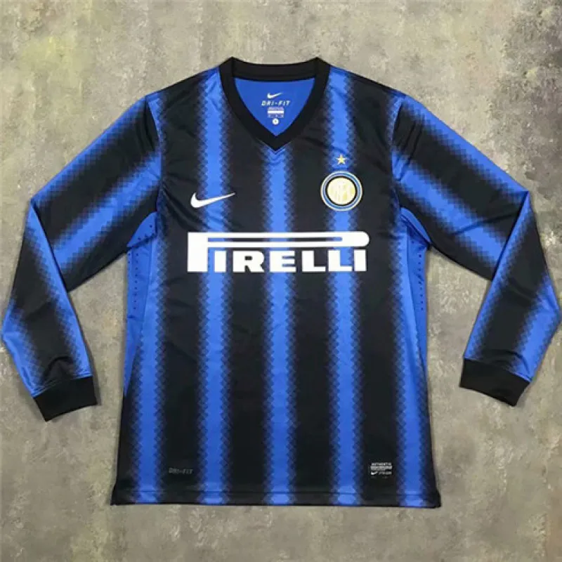 Inter Milan 2010/11 retro long - sleeved home jersey - blue