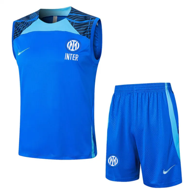Calzoni e gilet dell'insieme di allenamento dell'Inter Milan 2024/25 - ingrosso - blu