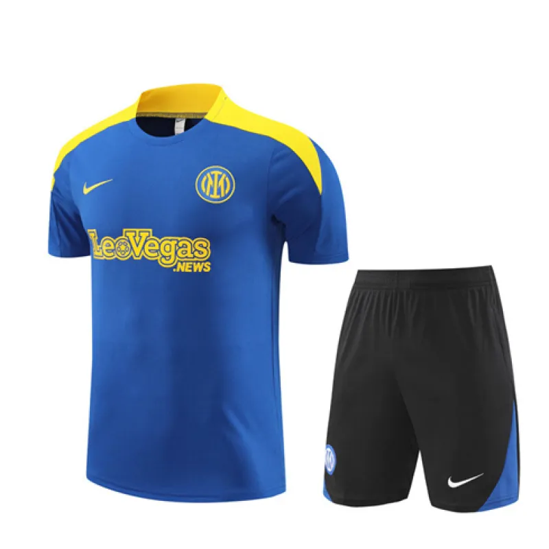 Maillot d'entraînement pour enfants + short de l'Inter Milan 2024/25 - bleu