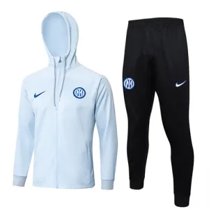 Inter Milan 2024/25 Hooded Sports Jacket - Light Grey