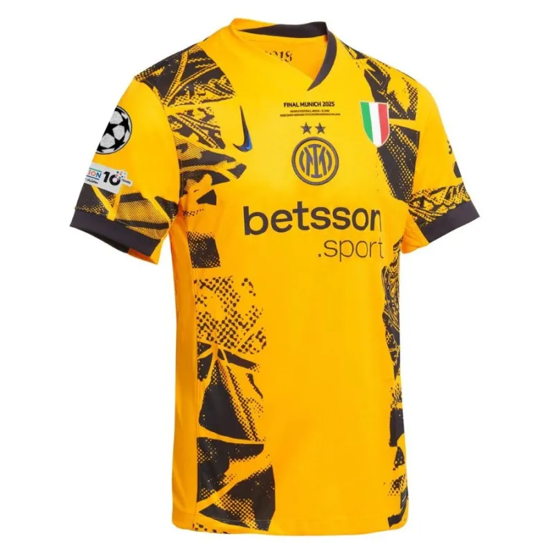 Maglia Terza della Finale della Champions League 2025 dell'Inter Milan - Versione da Calciatore - Giallo