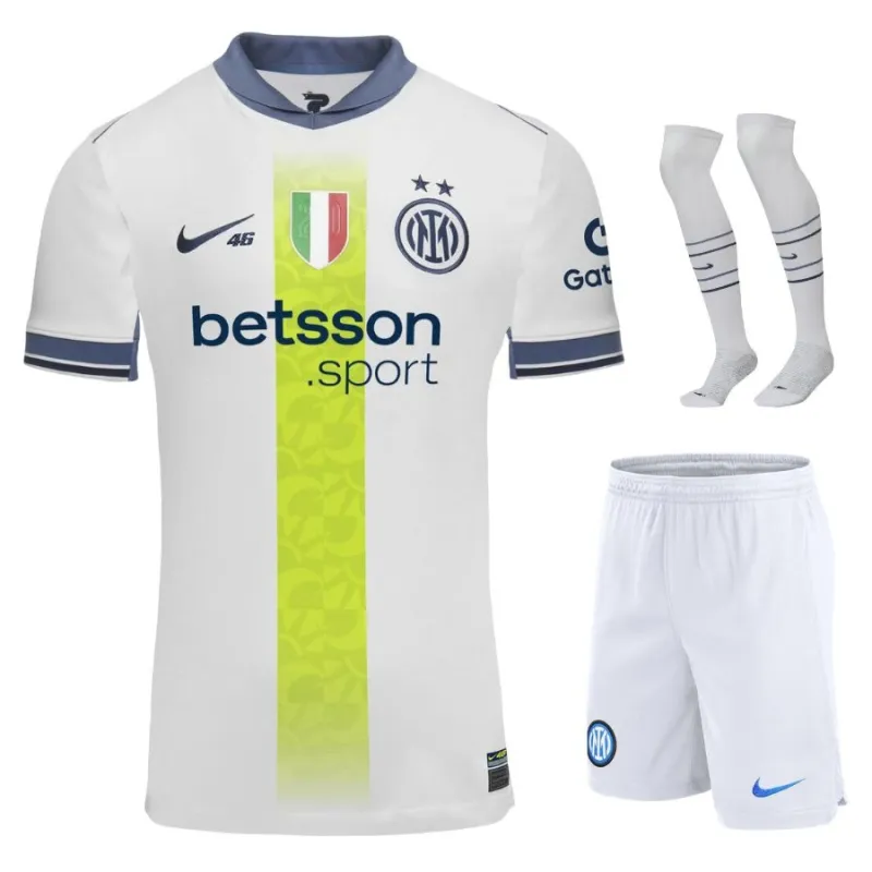 Inter Mailand 2024/25 Auswärtsspezial VR46 Kinder Trikotsatz - Weiß