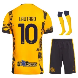 Lautaro, Inter Milan 2024/25 Third Children's Kit - Yellow
