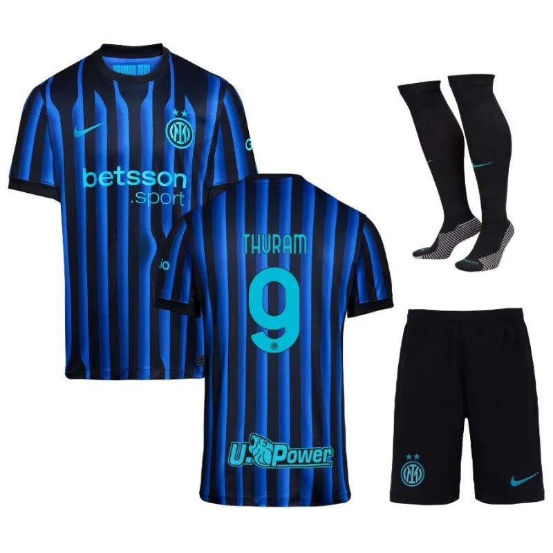 Inter Milan THURAM Enfants 2025/26 Kit domicile - Bleu