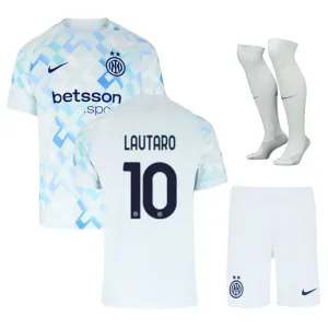 Inter Milan LAUTARO Kids' Jersey Set 2025/26 Away - White