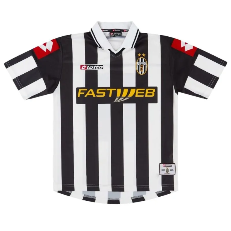 Juventus 2001/02 Maillot domicile rétro - Blanc/Noir