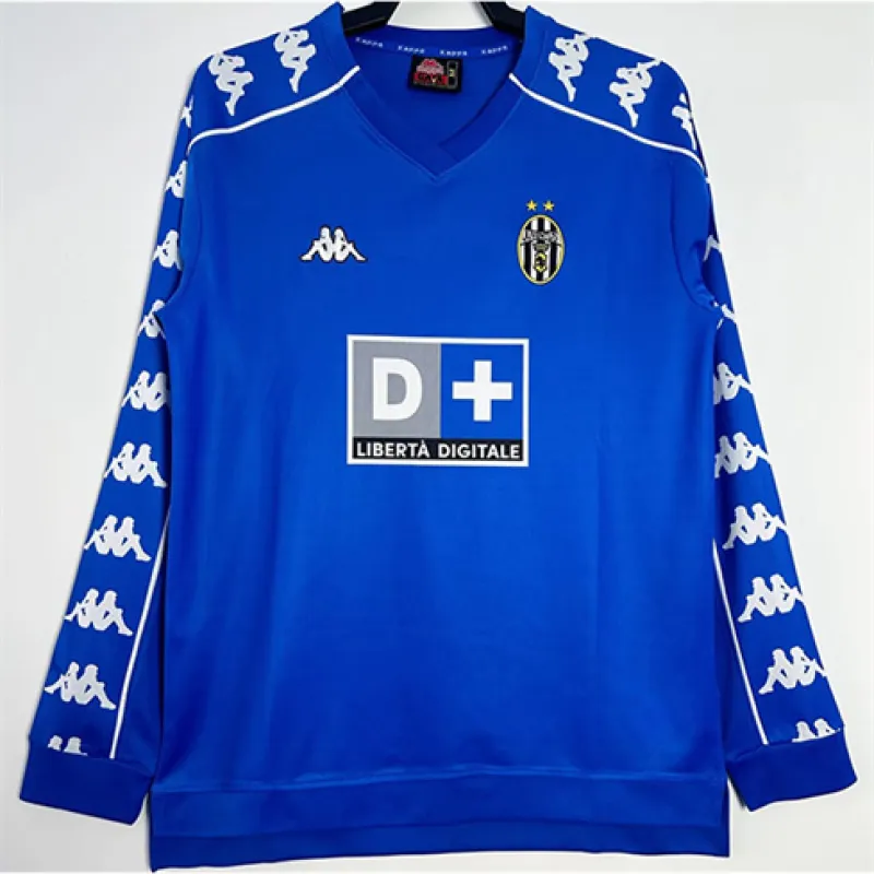 Maglia retro di trasferta con maniche lunghe della Juventus 1999/00 - Azzurro