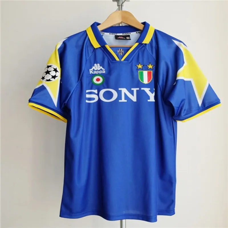 Camiseta retro de visita de la Liga de Campeones UEFA de Juventus 1995/96 - Azul