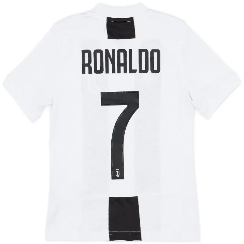 Maglia retro da campo n.7 di Juventus di Cristiano Ronaldo 2018/19 - Bianca