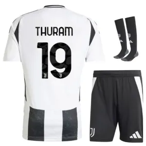 Thuram's Juventus 2024/25 Home Children's Jersey Set - White