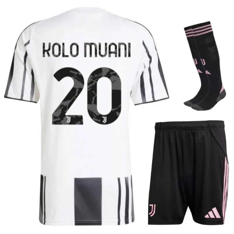 Juventus KOLO MUANI 2025/26 kids home jersey set white