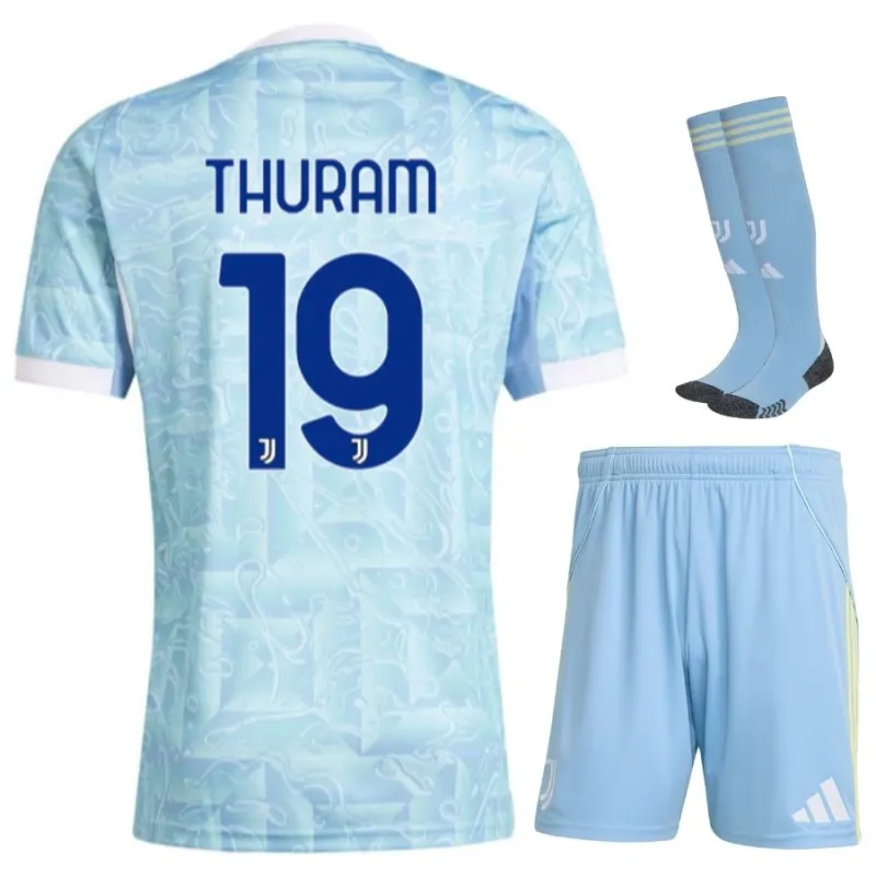 Set di maglia bambini di THURAM della Juventus 2025/26 in trasferta - Blu