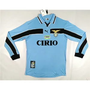 Lazio 1998 - 00 Home Retro Long Sleeve Jersey - Blue