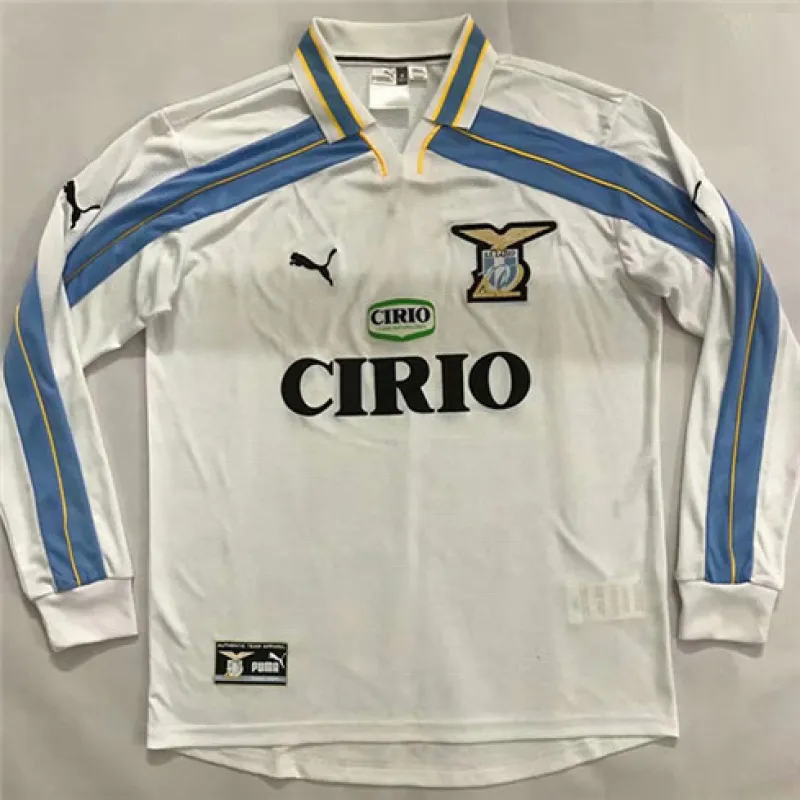 Lazio 2000/01 Retro Auswärtstrrikot Langarm - Weiß