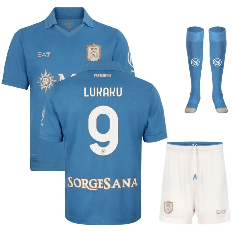 Camiseta Conjunto Infantil Local Nápoles 2026/27 LUKAKU
